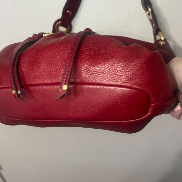 B. Makowsky Red Leather Hobo Bag - Picture 6 of 15